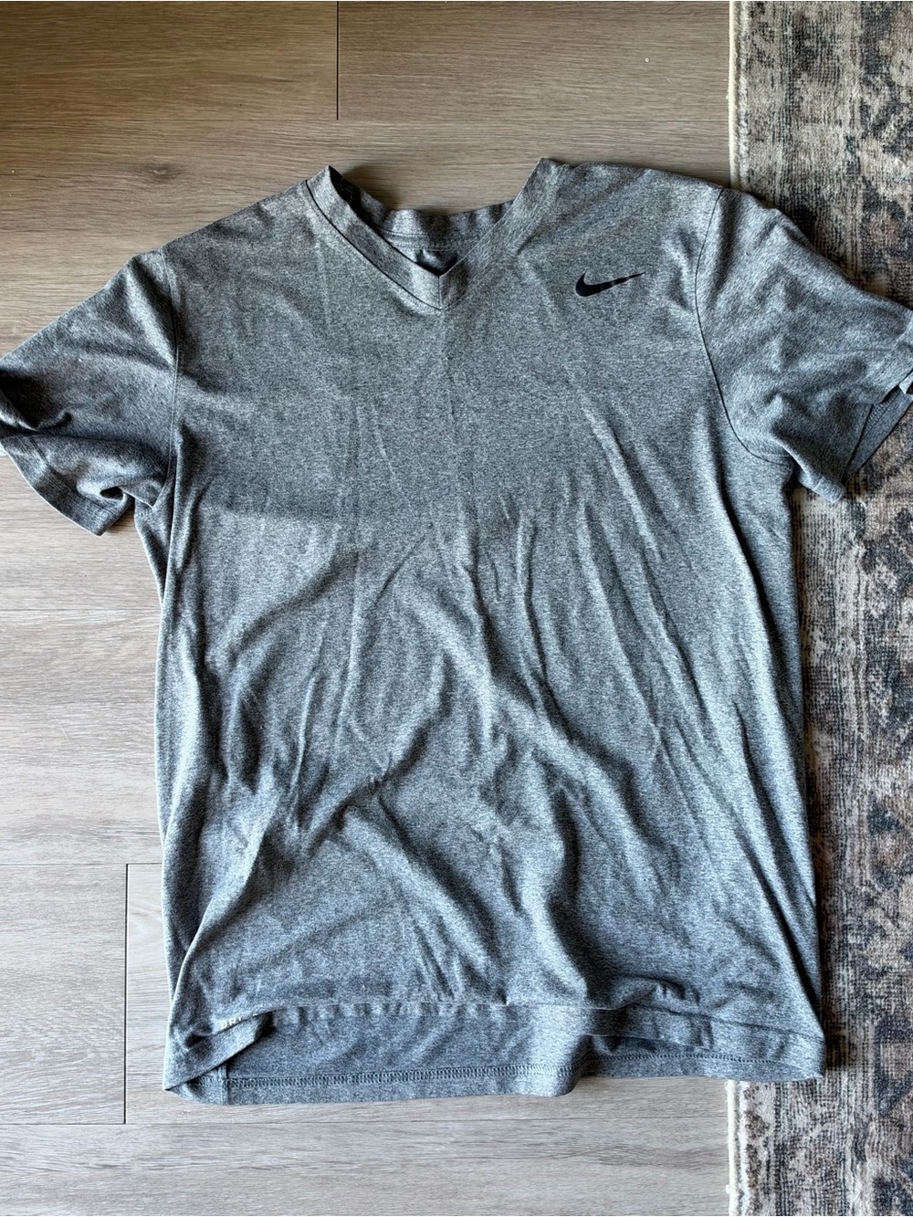 Nike Gray Heather V-Neck Short Sleeve Tee